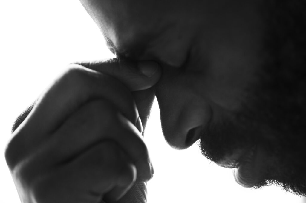 Portrait of stressed black man: Image: rawpixel